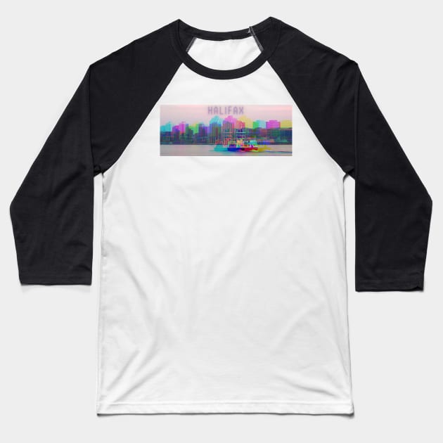 Halifax Skyline Art Baseball T-Shirt by YegMark